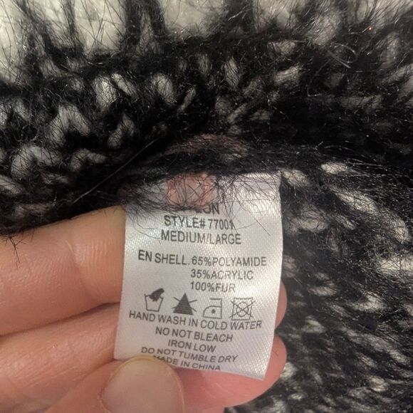 NWT Cardigan Sweater Button Closure Knit Multi Color Fur Warm Heavy M/L Zig Dad - Picture 10 of 12